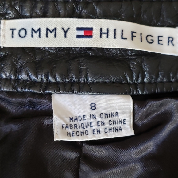 Tommy Hilfiger Women's Black Vintage Leather Pants. Size 8. Real Leather. Vintag - Picture 4 of 11